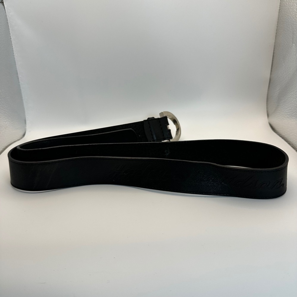 VTG Harley-Davidson Leather Belt Womens‎ Medium Black Biker Core Script Logo